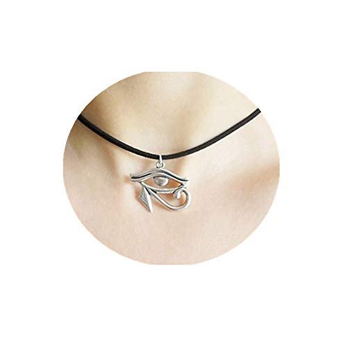 silver eye of choker necklace, symbol jewellery,silver eye choker,silver pendant choker.