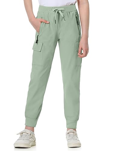 Image of EXARUS Girls Hiking Cargo Pants Joggers Teen Quick Dry Lightweight Slim Fit | Tween Youth Camping Pants Kids Hip Hop Dance Athletic Tapered Lightweight Track Safari Drawstring Woven /Knit 6-14Y