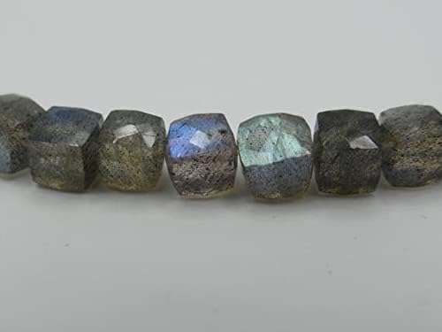 Labradorite bleue flash cubes facettés 6mm LKBEADS pierres naturelles haut de gamme