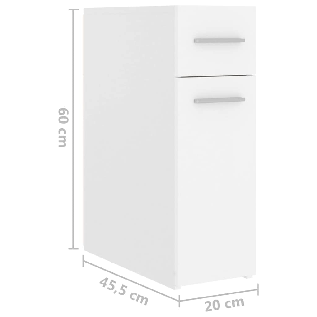Armario farmacéutico blanco de madera 20 x 45,5 x 60 cm con mucho espacio de almacenamiento, se puede cerrar, organizador para oficina, salón, pasillo, taller y garaje