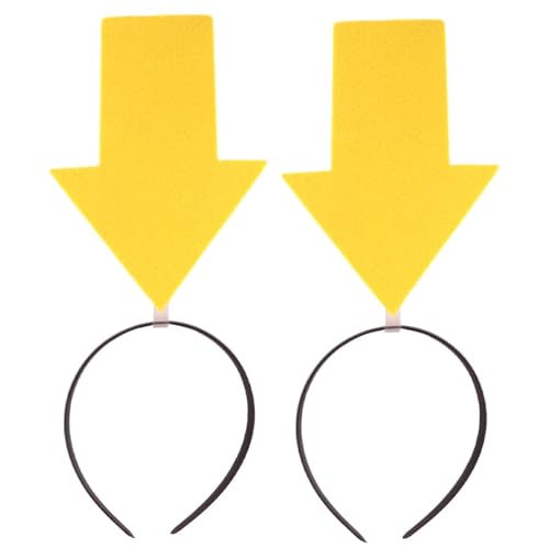 2 faixas de flecha para cabelo - acessórios divertidos para festas com ponta decorativa - tocado para carnaval, Halloween, aniversários e eventos para meninas e adultos (amarelo)