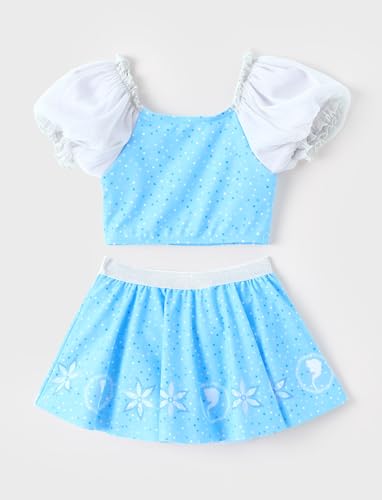 Disney Princess Girls Swimsuit Two-Piece Tankini Set Cute Bathing Suit for Beach, Pool, and Birthday Parties2