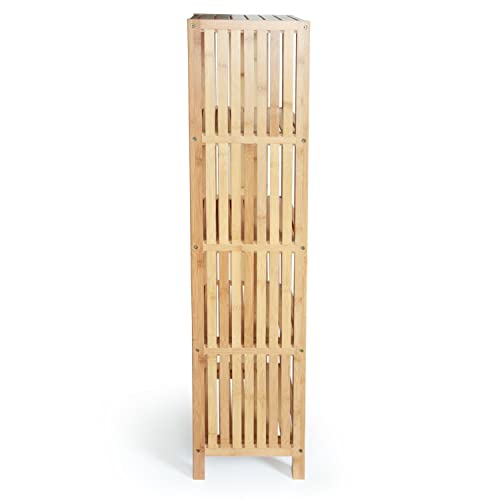 Toilettree Products Deluxe Bamboo Freestanding Bathroom Organizing Shelf, 5-Tier Shelf #TOP5