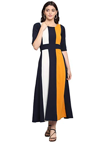 Image of PURVAJA Women's Geometric Half Sleeve Maxi Dress