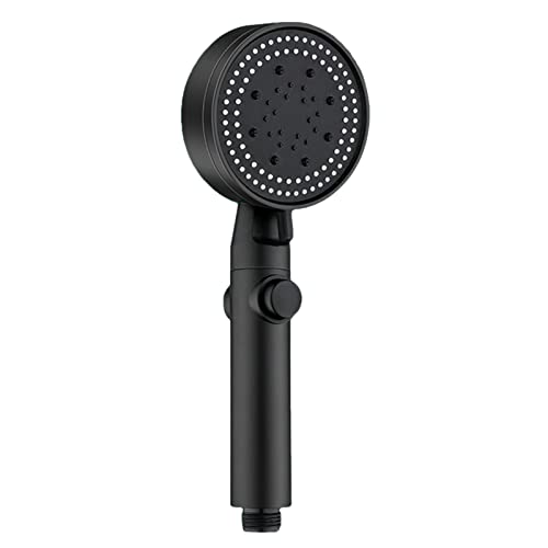 Garniture de douche avec bec baignoire noir mat et pommeau 5 jets