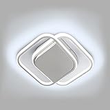 Plafon LED Techo 32W 2880LM Lámpara de Techo LED para Baño Corredor Cuadrado blanco 6000K, Accesorio de iluminación de techo de acrílico blanco frío, fuente de luz LED incluida