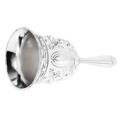 WRITWAA Campanello Manuale in Metallo per Ristoranti e Bar Campana da Tavolo Servizio con Suono Adatto per Scuole Reception e Cucine Design Retro Argento
