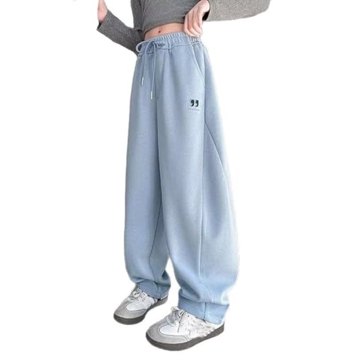 Girls Wide Leg Sweatpants with Pockets Elastic Waist Casual Sweatpants Kids Athletic Joggers Pants for 8-14 Years