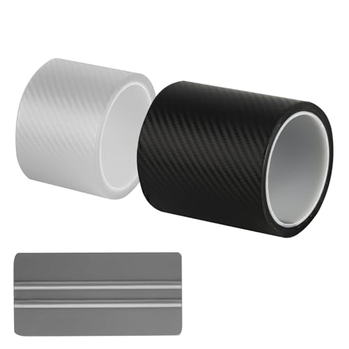 2 x Carbon Folie Autofolie Transparent Schwarz,Kratzfest Lackschutzfolie Auto Einstiegsleisten Schutzfolie,3D Carbonfolie Selbstklebende für Fahrrad Motorrad Auto(10 x 300cm/7 x 300cm) + Abstreifer 2 x Carbon Folie Autofolie Transparent Schwarz,Kratzfest Lackschutzfolie Auto Einstiegsleisten Schutzfolie,3D Carbonfolie Selbstklebende für Fahrrad Motorrad Auto(10 x 300cm/7 x 300cm) + Abstreifer