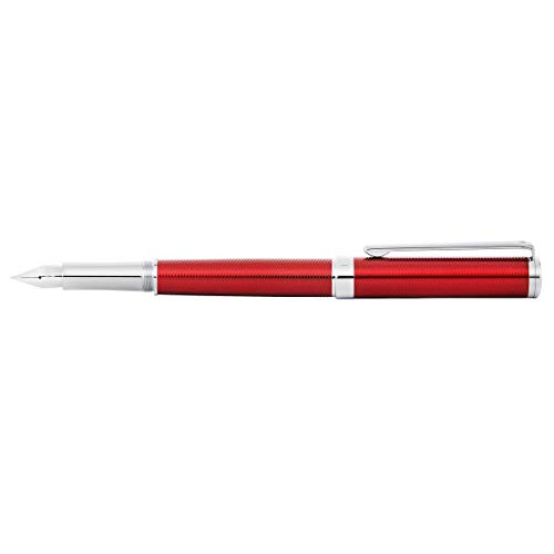 Sheaffer Intensity Engraved Red Lacquer w/Chrome Appointments and Fine Nib Fountain Pen