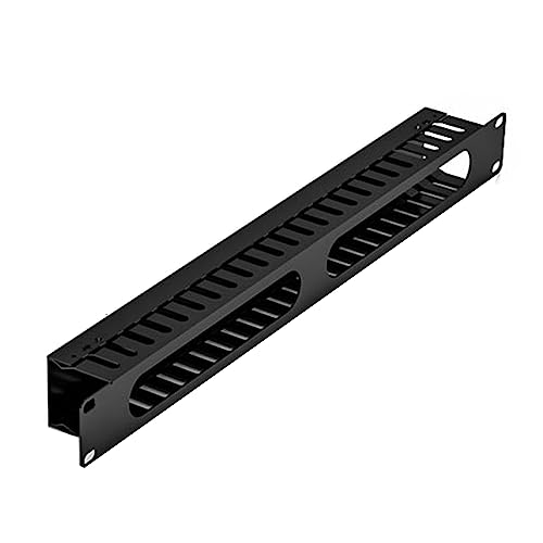 DIIOOMIEEU 19in 1U Cabinet Rack Pass-Through 24 Port CAT6 Panel RJ45 Cable Adapter Distribution