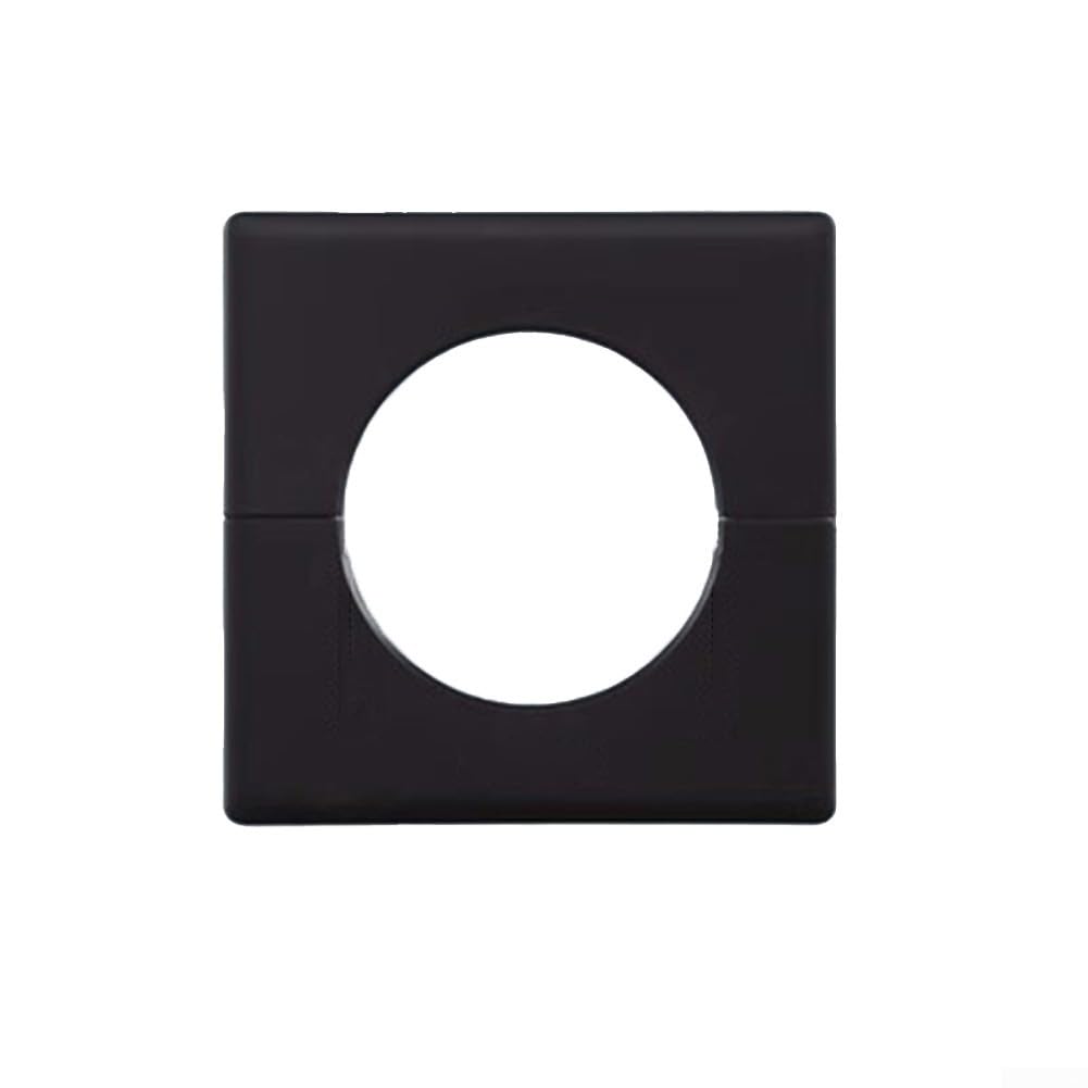 Schwarze ABS-Rosette, 86 mm, quadratische Wandabdeckung (52 mm) | 86 x 86 mm, quadratisches Design, elegantes schwarzes Finish, selbstklebende Rückseite, kein Werkzeug erforderlich