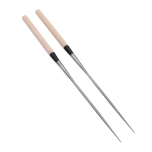 Palillos de sushi profesionales de acero inoxidable con mango de madera maciza 3