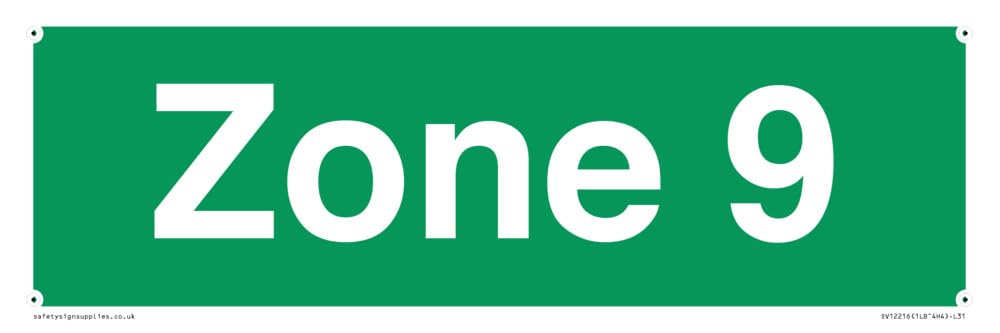 Zone 9 Sign - 300x100mm - L31