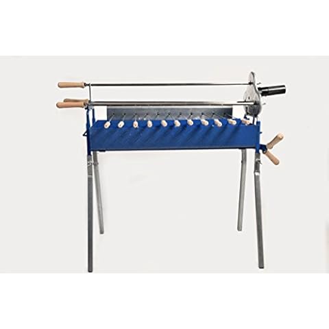 Food From Cyprus Greek Cypriot Charcoal Barbecue BBQ Grill Rotisserie Foukou with Lifting Lever Mechanism Cover