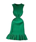 Women's Wrap HIPS Ruffles Mini Dress Summer Fashion Y2K Knitted Bodycon Ladies Dress Korean Party Dresses