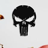 Metal Punisher Wall Art, Bold Skull Design, Unique Metal Sculpture for Living Room, Office, and Modern Home Décor, Gift for Collectors and Comic Lovers (18x14 inches)