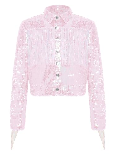 Blazer paillettes fille veste franges confortable qui ne gratte pas pour cérémonie