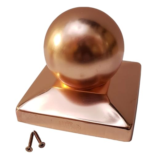 Solid Copper Ball Post Cap for 6x6 posts