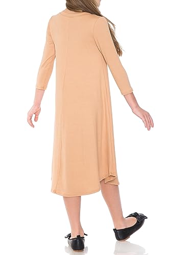 Pastel by Vivienne Honey Vanilla Girls' Trapeze Midi Dress with Easy Removable Label4