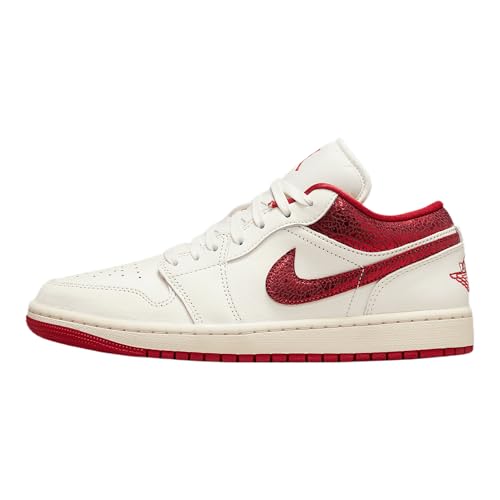 Air Jordan 1 Low SE Women's Shoes (HJ9338-106, Sail/Team Red/Varsity Red)