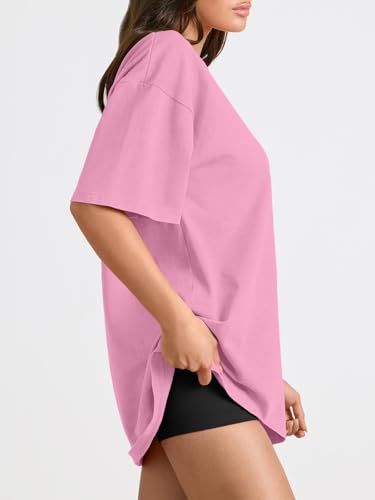Image of Trendy Queen Womens Oversized T-Shirts Short Sleeves Workout Tops | Casual Summer Gym Tees Plus Size Fashion Clothes 2026