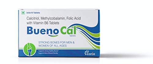 Zaria Buenocal Tablets, Calcitriol, Methylcobalamin, Folic Acid with Vitamin B6 Tablets (1X10) Tables. Zaria Buenocal Tablets, Calcitriol, Methylcobalamin, Folic Acid with Vitamin B6 Tablets (1X10) Tables.