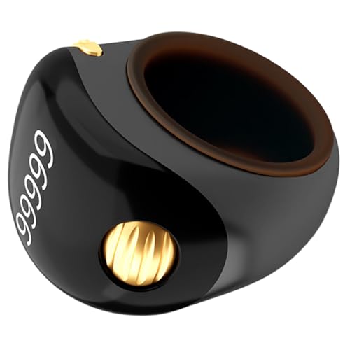 Finger Counter, Finger Clicker Count, Portable Prayer Counting Tool, 5 Digit Finger Clicker Counter Electronic Digital Display, Rotating Digital Tasbeeh for Meditation, Relaxation (Black)