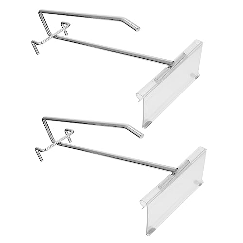 Cabilock 2 Sets Mall Wall Hooks Metal Pegboard Hooks Labels for Display Racks Shelves