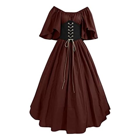 Vestido Maxi Vintage Medieval Manga Corta Cover