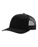 RICHARDSON Twill Mesh Back Trucker Snapback Hat - Black