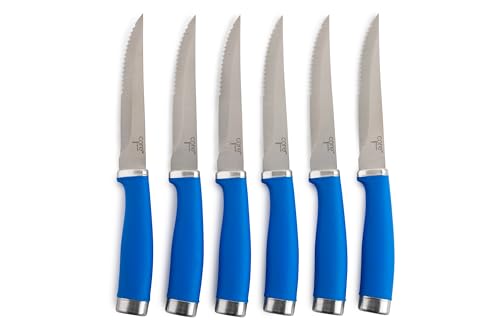 Core Kitchen Set of 6 Essential Grip Steak Knives - Zaffre