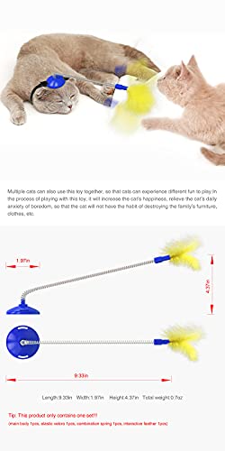 Cat Wand Toy - Hung Head/Shoe Interactive Cat Feather Toys (Blue) #TOP5
