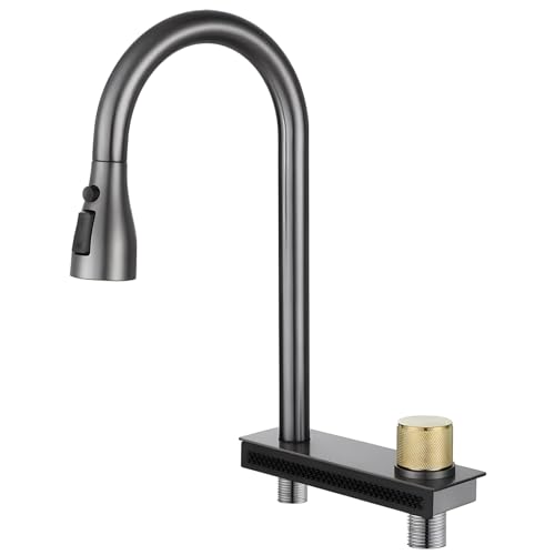Robinet de cuisine pour évier avec douchette et jet cascade pour laver les légumes