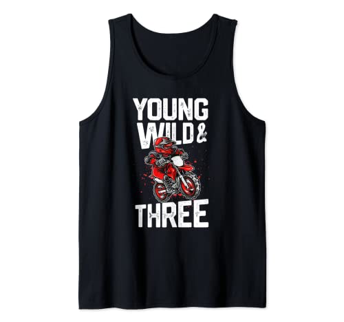 Young Wild & Three Shirt 3 Años De Edad Bday Party Camiseta sin Mangas
