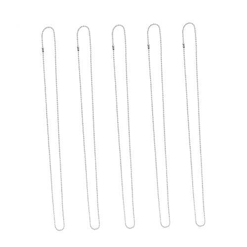 COSMEVIVI Pet Supplies 5pcs Dog Tag Chain Necklace Alloy Pet Ball Chains Keychain Tag