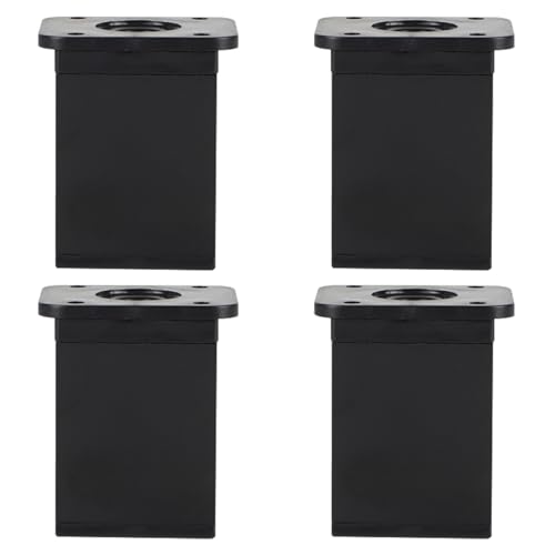 Genérico Pies para Muebles Patas de Sofá Negras 4 Piezas Altura Ajustable Cuadradas de Aleación de Aluminio 6-40 cm Patas para Muebles 8 cm/3,1