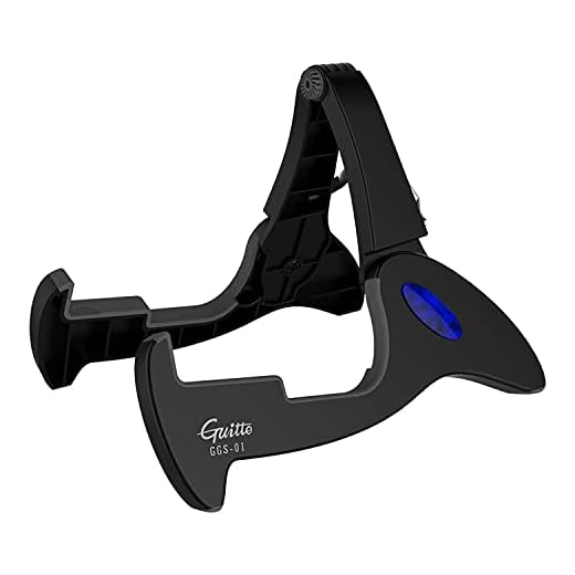 Guitto GGS01B - Soporte plegable universal para guitarra eléctrica, acústica y bajo eléctrico.