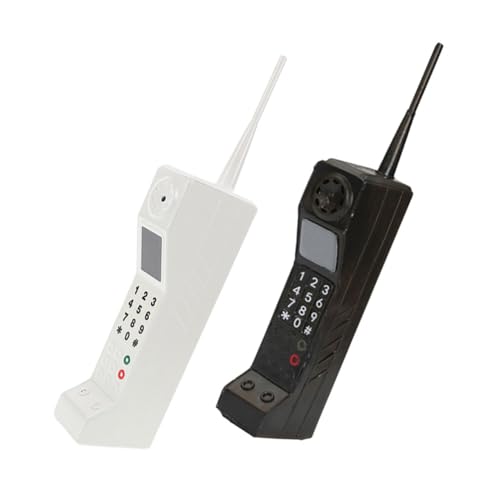 Téléphone rétro fer modèle brique DOITOOL décor vintage noir et blanc pour maison 2 pièces