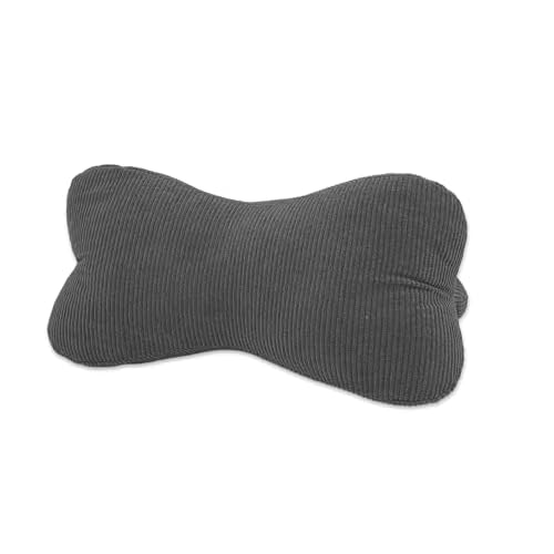 Leseknochen, Lesekissen, Nackenrolle Nackenkissen aus Cord,Stützkissen, Reisekissen mit Struktur,Formkissen,Buchauflage, Flexible Stütze für Bücher, E-Books oder Tablets-18x35cm (Anthrazit Cord)
