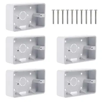 5pcs Surface Mount Outlet Box, 1 Gang Outlet Junction Box ABS Electrical Enclosure Box, Plastic Electrical Box Insulation Box for Home Electrical Box Extender
