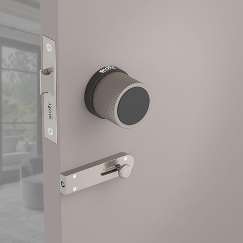 Image of Gloxy Mortise Keyless Knob Lock for Mortise Keyless Round Lock for Balcony Handle Set for Storeroom, Store Room, Home |Satin & Black Finish (2 Years Warranty, Pack of 1)