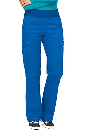 Med Couture Women's 'Yoga Pant' Scrub Bottoms, Royal, Small