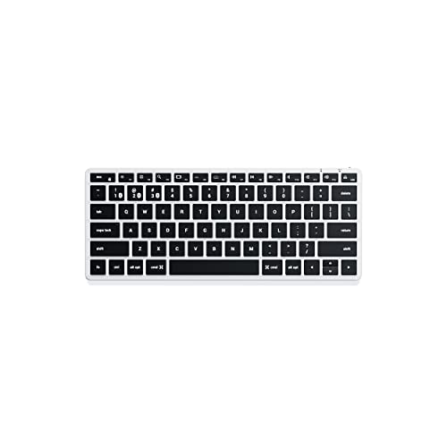 Satechi Slim X1 Bluetooth Wireless Keyboard, 𝗨𝗦 𝗤𝗪𝗘𝗥𝗧𝗬 𝗟𝗮𝘆𝗼𝘂𝘁, Backlit Multi-Device Design for MacBook Air & Pro M5 M4