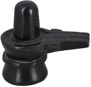 radhna Indian Traditional Rudram Black Marble Shivling Shiva Lingam for Home Pooja Purpose Decorative Showpiece - 4 Inch, 200 Grams Marble, Black | Puja Item
