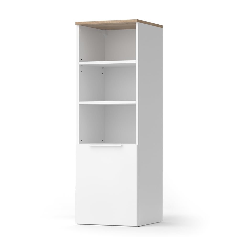 Vicco Universalschrank Wido, Weiß/Sonoma, 40.2 x 120 cm mit Einer Tür, geeignet zur Aufbewahrung von Haushaltsgegenständen
