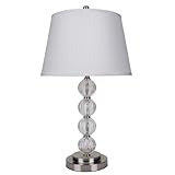 ORE International 6188T 28.5 Satin Nickel Glass Table Lamp