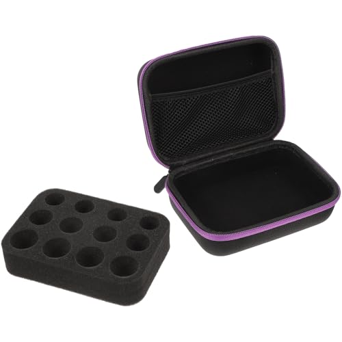 VILLFUL Bolsa Rígida para Almacenamiento de Botellas con Compartimentos para Aceites Esenciales Resistente al Agua y Golpes Estuche Portátil para Aromaterapia Color Púrpura