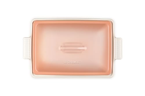 Image of Le Creuset Stoneware Covered Rectangular Casserole, 12 inch x 9 inch, Peche | 4 qt. (12 inch x 9 inch)