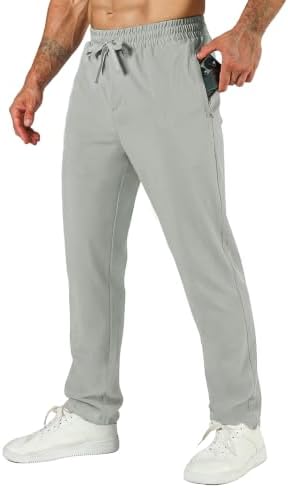 Jupmov Herren Jogginghose Stretch Trainingshose Sweatpants | Leichte Sporthose Lang mit 3 Reißverschlusstaschen, 4-Wege Stretch für Eine Bequeme Passform, Schnell Trocknende Laufho